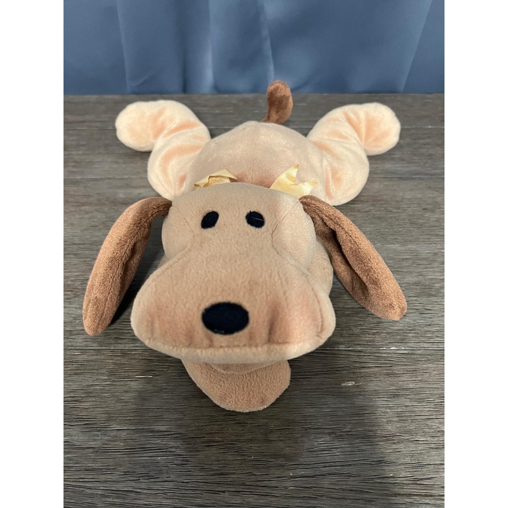 Vintage 1994 Ty Pillow Pal Woof Puppy Tan Dog Plush Stuffed Animal Toy 3003